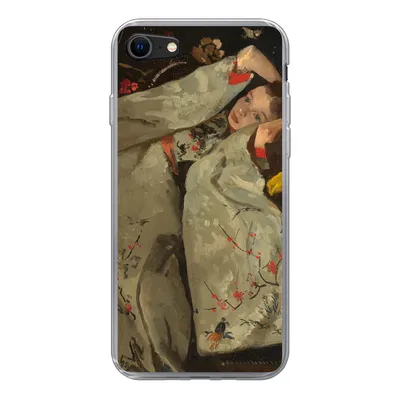 Produktbild von MuchoWow® Handyhülle Schutzhülle Hülle für iPhone SE 2020 Mädchen im weißen Kimono - Gemälde von George Hendrik Breitner Silikon Softcase Handy Hülle - Kartenbesitzer