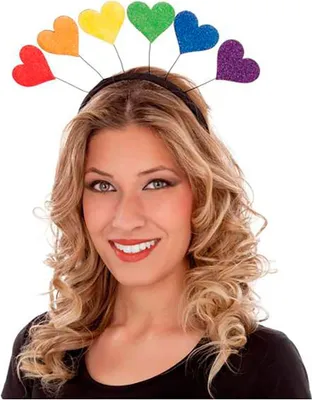 Zdjęcie produktu dla Opaska na głowę Mom Rainbow Heart Wielokolorowy Wielokolorowy Jeden rozmiar