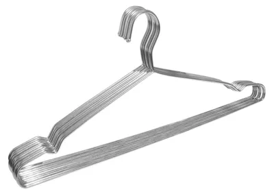 Kleiderbügel 45 cm Edelstahl Plus-Size 10 Stück Silber