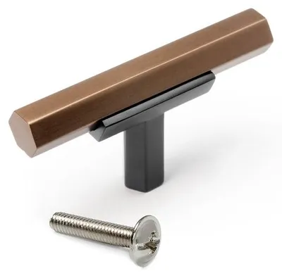 Image de Bouton pour meubles Patna L60mm Aluminium Bronze - EMUCA - 9362808