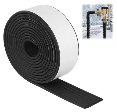 Produktbild von Rohrisolierung Selbstklebend 8cm x 5m, NBR Rohrdämmung mit 1cm Isolierschicht, Heizungsrohr Isolierung Wärme- und Kälteisolierung für Wasserleitungen, Heizungsrohre und Außenbereich, Schwarz