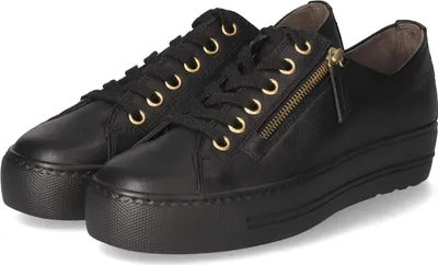 Produktbild von Paul Green Damen Low Sneaker Schwarz Glattleder Größe: 40
