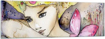 Produktbild von Bilder auf glas - Frau modern - 160x50cm - Glasbilder - Wandbilder - Bilder - Kunstdruck - zum Aufhängen bereit - Wanddekoration aus Glas - Glas Bilder - Wandbild auf Glas - Einteilig - GAB160x50-3554