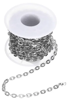 Edelstahlkette 5 m, 4,5 x 4,5 x 1,2 mm, silber, für DIY-Schmuck