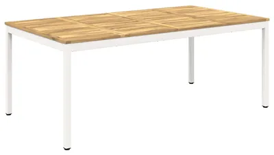 Obrázek produktu pro Venkovní stůl, bílý, rozměry 196 x 100,5 x 75 cm, masivní akátové dřevo