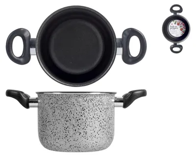 Produktbild von Home Salt Peper Kochtopf, 16 cm, Aluminium, schwarz/grau