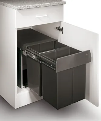 Image de Hailo Double Master Maxi 40 DT. Collecteur de déchets, anthracite.  - Poubelle