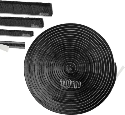Produktbild von Bürstendichtung 10 m, 9 mm x 15 mm, schwarz, für Fenster