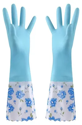 Reinigungshandschuhe, wasserdicht, 46 cm, blau, 1 Paar