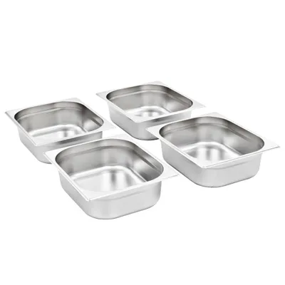 Image de vidaXL Récipients Gastronorm 4 pcs. GN 1/2 100 mm acier inoxydable