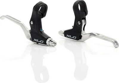 Zdjęcie produktu dla Zestaw dźwigni hamulca XLC BL-V04 z aluminium, do hamulców V-brake, czarny/srebrny, 2-częściowy (1 zestaw)
