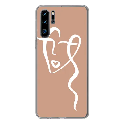 Produktbild von MuchoWow® Handyhülle Schutzhülle Hülle für Huawei P30 Pro Frau - Gesicht - Abstrakt Silikon Softcase Handy Hülle - Schutzdeckel
