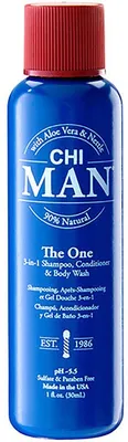 Produktbild von CHI MAN The One 3-in-1 Shampoo, Conditioner & Body Wash 30ml