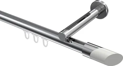 Produktbild von Interdeco Innenlaufstange / Gardinenstange mit Innenlauf Chrom, Typ Siteno Verano (Schräge Bicolor), 20 mm Ø 1-läufig, 400 cm