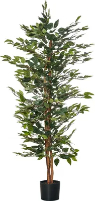 Produktbild von Künstlicher Ficus 150 cm Kunstpflanze im Topf für Wohnzimmer Büro Garten Deko