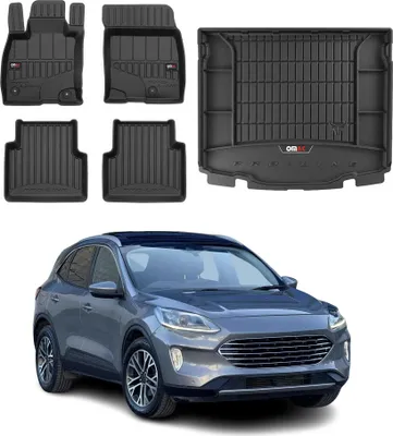 Produktbild von OMAC Fußmatten & Kofferraumwanne Set für Ford Kuga 2019-2025 Gummi Schwarz 5x