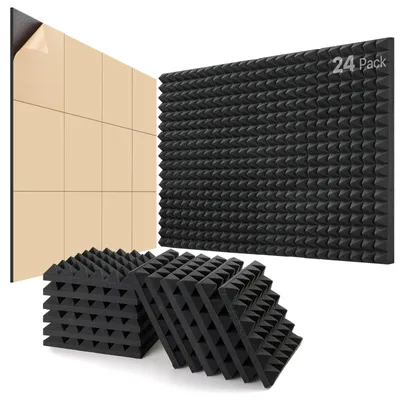 Produktbild von 24 Stück selbstklebende Akustikschaumstoffplatten zur Schallisolierung