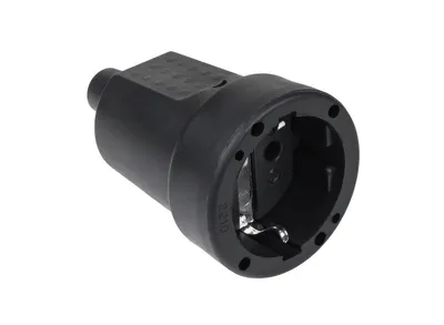Immagine prodotto di Presa a spina Schuko tipo tedesco 16A/250V (gomma nera)