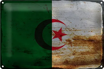 Produktbild von Blechschild Flagge Algerien 30x20cm Flag Algeria Rost
