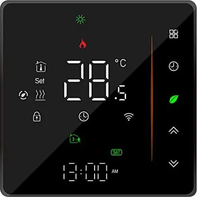 Zdjęcie produktu dla Inteligentny termostat pokojowy WiFi Programowalny tygodniowo Obsługuje sterowanie dotykowe / Aplikacja mobilna Kompatybilny z głosem Alexa / Google Home Elektryczne ogrzewanie podłogowe
