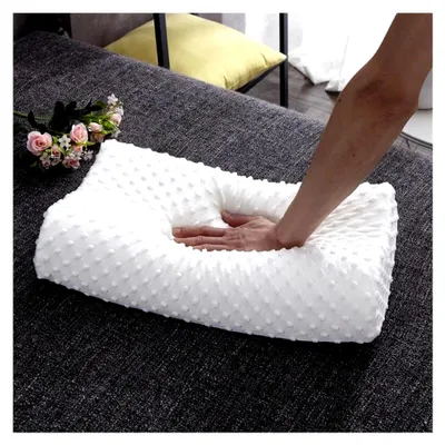 Imagen del producto de Almohada de espuma viscoelástica para dormir, ajustable para personas que duermen de lado, diseñada para aliviar el dolor de cuello y hombros