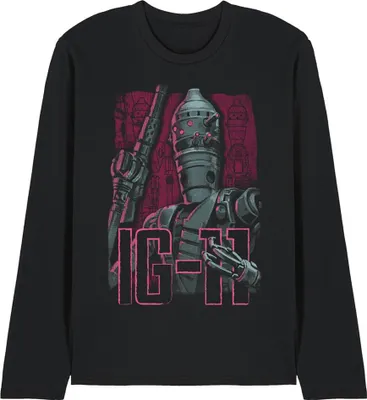 Produktbild von Star Wars: The Mandalorian - "Ig11" T-Shirt für Herren/Damen Uni, Langärmlig TV30186 (M) (Schwarz)