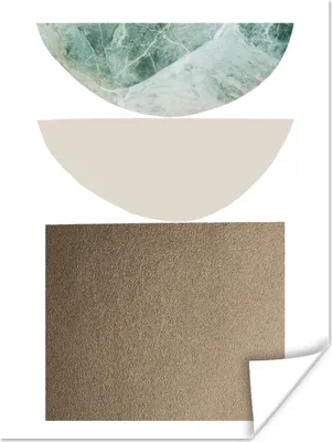 Produktbild von MuchoWow® Poster Geometrische Formen - Minimalismus - Pastell 90x120 cm - Wohnzimmer