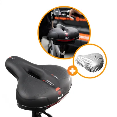 Produktbild von R2B Fahrradsattel Gel mit Reflektor Fahrradsitz Gelsattel Fahrrad Sattel ergonomische Form Radsattel Cityrad Herren Damen
