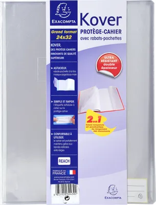 Produktbild von Exacompta 60x Buchhülle 24x32cm PVC - Transparent - 32430E