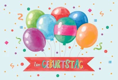 Produktbild von Geburtstag Luftballons Zum Geburtstag Glückwunschkarte mit Umschlag