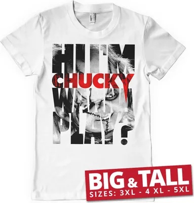 Produktbild von Chucky - Wanna Play Cutout Big & Tall T-Shirt - White - 5XL