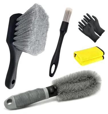 Image de Kit de nettoyage en 5 pièces pour les jantes et les pneus de voiture