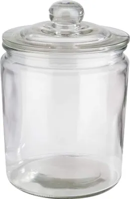 Immagine prodotto di Lattina di stoccaggio, con coperchio in vetro, 0,9/2/4/6 litri, lattina per biscotti, 2 litri
