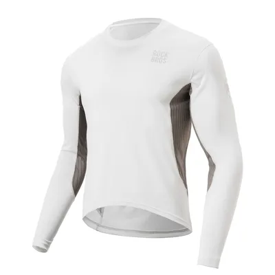 Produktbild von ROCKBROS Herren Radtrikot Atmungsaktiv Fahrradtrikot Langarm Schnell Trocknend Mountainbike Trikot für Downhill MTB Grau 2XL