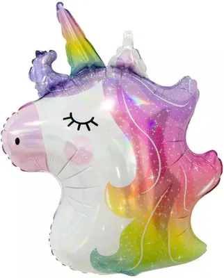Immagine prodotto di Palloncino in foil 60cm testa di unicorno, glitterato Godan