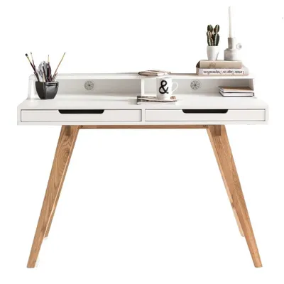 Obrázek produktu pro Brüxxi Pracovní stůl Helen, 110 cm, bílá / dub