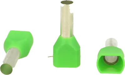 Produktbild von TWIN-Aderendhülsen isoliert, Größe N, Farbe Kodierung TM Querschnitt 2x 6mm² grün - 1 Stück