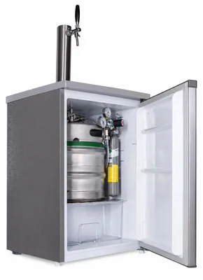 Produktbild von Komplette Bierbar / Zapfanlage für max. 30l Fass Silber/Grau Flachkeg(A) 500g Co²