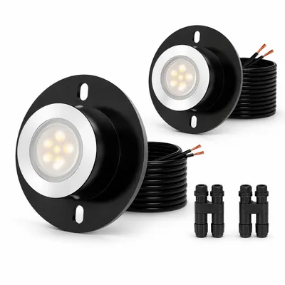 Produktbild von 2er Set LED Bodenstrahler Außen, 3000K Warmweiß Unterwasserstrahler, Teichleuchten, wasserfeste Gartenleuchten für Garten, Teich, Terrasse und Wege