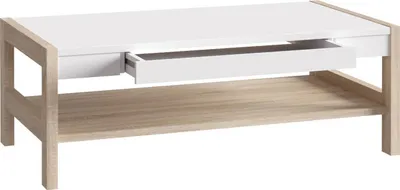 Couchtisch HOYVIK mit Schublade Optik Sonoma Eiche und Weiß von Forte