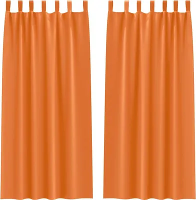 Produktbild von vidaXL Verdunkelungs-Vorhänge mit Ringen 2 stk. Helles Orange