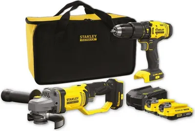 Zdjęcie produktu dla Stanley Zestaw Wkrętarka Udarowa + Szlifierka V20 Sfmck471D2 2X2Ah, Miękka Torba
