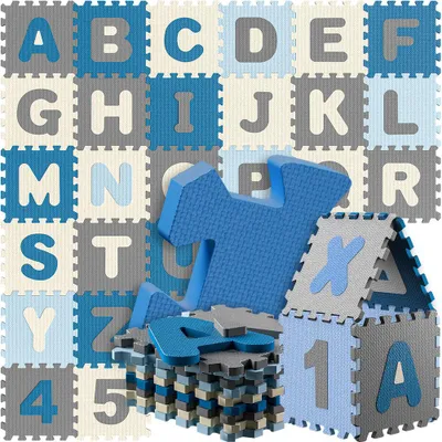 Immagine prodotto di Spielwerk® Tappeto Puzzle XXL 86 Pz per Bambini 3,3m² Tappetino per Gattonare Lettere Numeri Apprendimento Gommapiuma