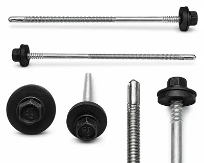 Produktbild von Etanco Sandwichplatten-Schrauben gRey.coat Korrosionschutz mit EPDM Dichtung für Stahl bis 12 mm RAL 9005 Tiefschwarz 5,5 x 240 mm 100 St.