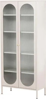 Zdjęcie produktu dla FURNLUX Showcase Lima Beige 80cm / Hauptfarbe: Beige / Abmessungen: 80 x 35 x 180 cm