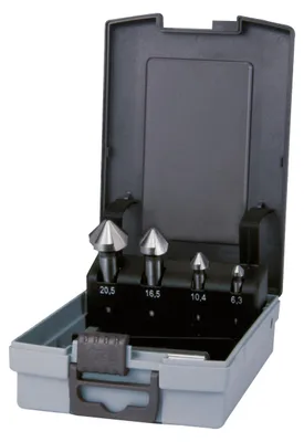 Immagine prodotto di Set Ruko da 5 pezzi di frese coniche e smussatrici DIN 335 forma C 90° Ø 6,3 - 10,4 - 16,5 - 20,5 - 25,0 mm