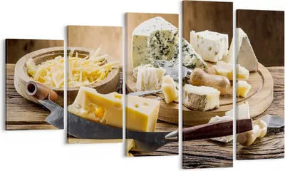 Produktbild von Bild auf Leinwand - Leinwandbild - Käse Schreibtisch Essen Essen - 100x60cm - Wand Bild - Wanddeko - Leinwanddruck - Bilder - Kunstdruck - Wanddekoration - Leinwand bilder - Wandkunst - EG100x60-2870