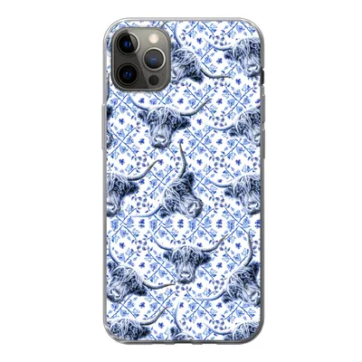 Produktbild von MuchoWow® Handyhülle Schutzhülle Hülle für iPhone 13 Pro Max Delfter Blau - Tiere - Schottischer Highlander Silikon Softcase Handy Hülle - Mobiltelefon