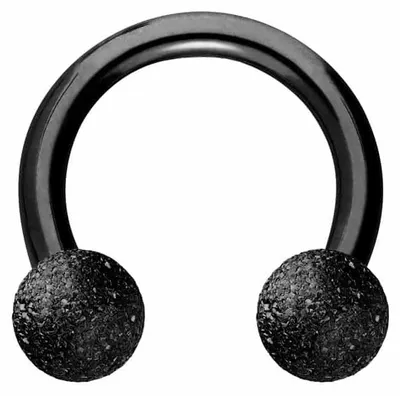 Produktbild von Ohrpiercing, Nasenpiercing, Septum Piercing Chirurgenstahl Hufeisenring DIAMANTOPTIK Schwarz Innendurchmesser: 8mm + Stabstärke: 1,6mm