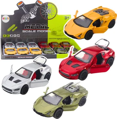 Zdjęcie produktu dla Samochód Sportowy Metalowy Z Napędem Światła Dźwięki Mix